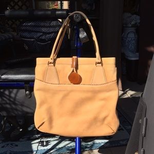 Suede tan handbag